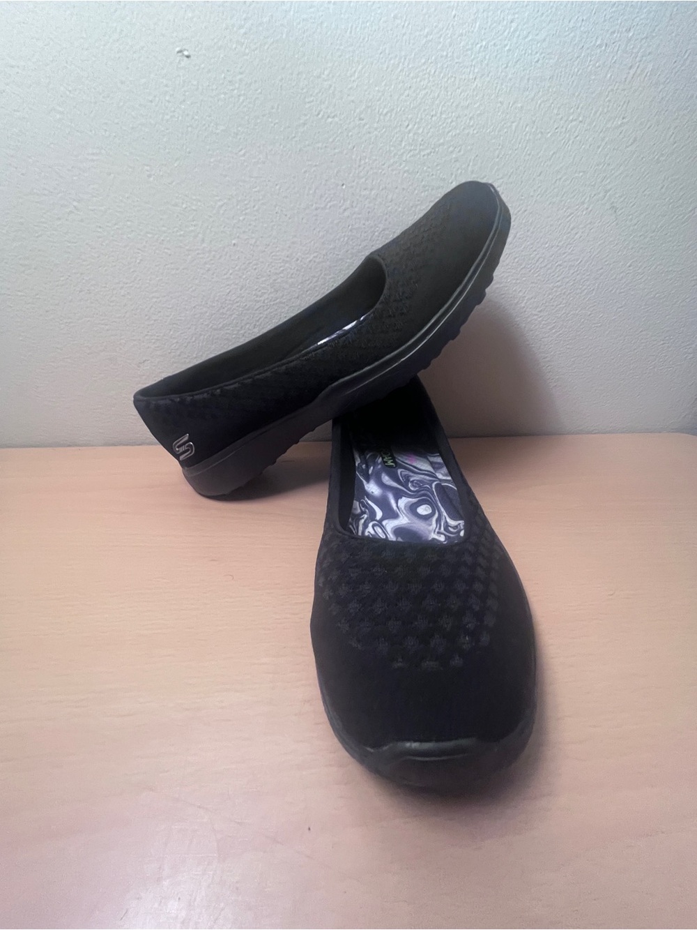 Skechers Microburst One Up Black Skimmer Women’s Flat Shoes Size 8.5 23312